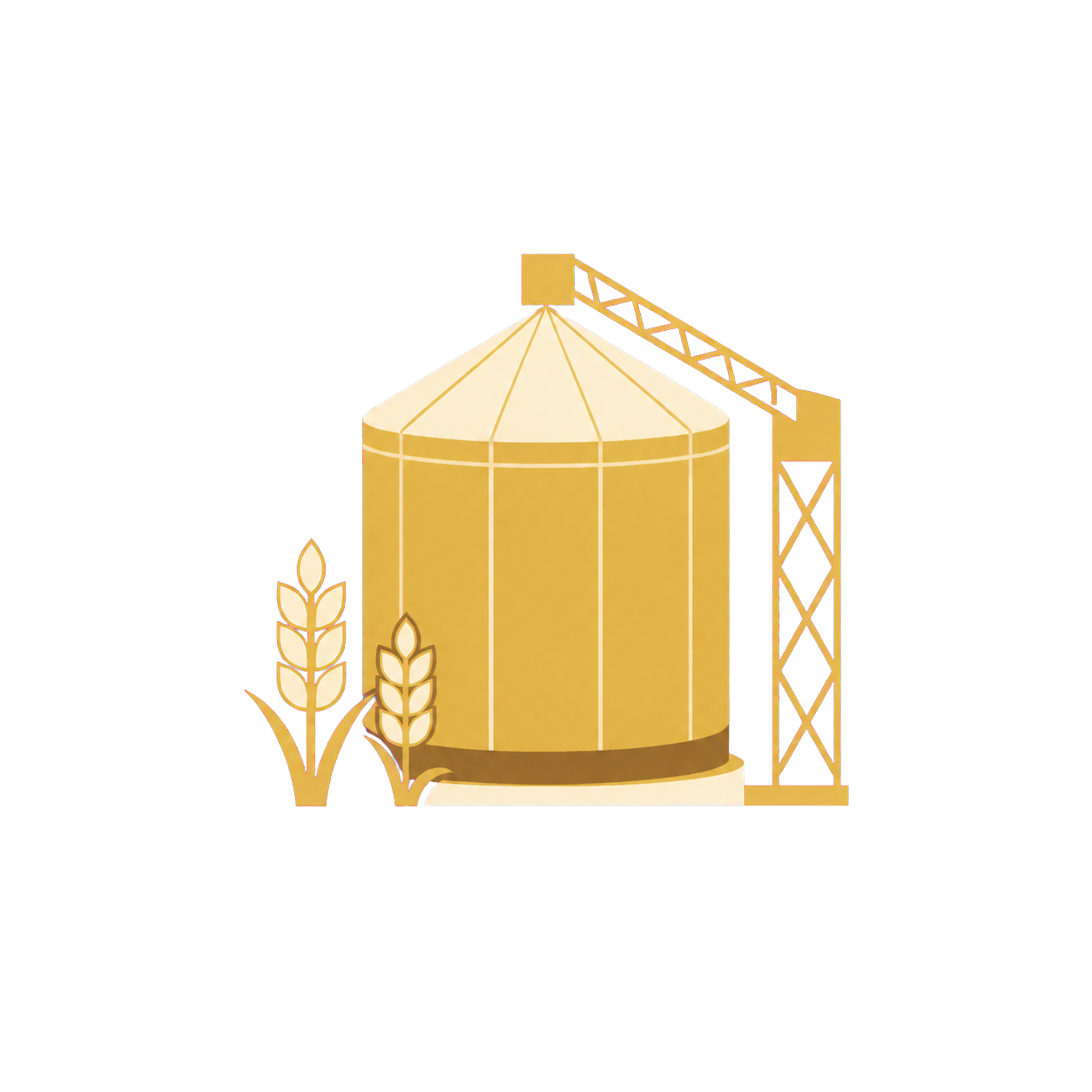 Illustration of a grain storage silo